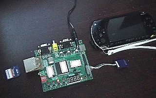 Flash, SD, MMC converter for PSP to allow 32GB solid storage